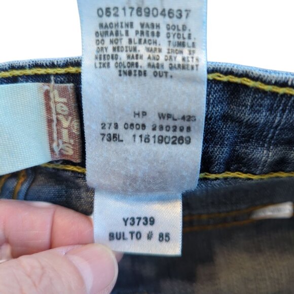 Vintage Y2K Levi’s 519 Flare Jeans Women’s Sz 13 Long Stretch Slim Fit Mid rise - Picture 9 of 15